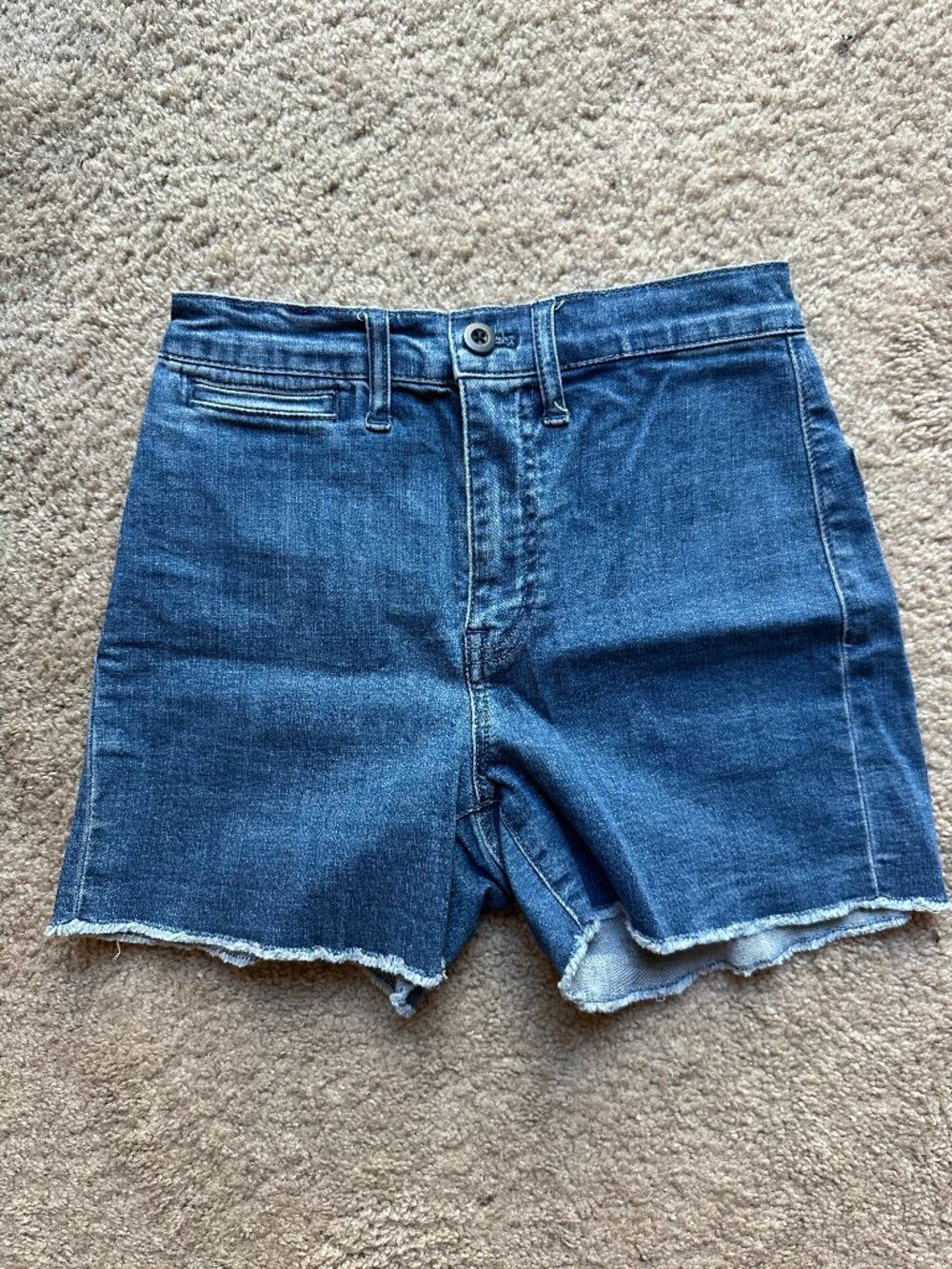 Madewell Emmett High Waist Rainbow Stitch Denim Shorts